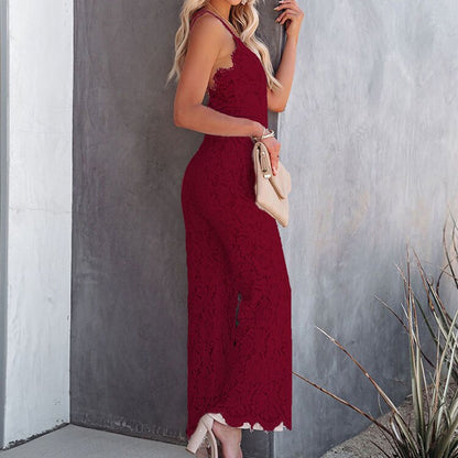 Damen-Jumpsuit Ärmellos Lässig Leichtes Material-4