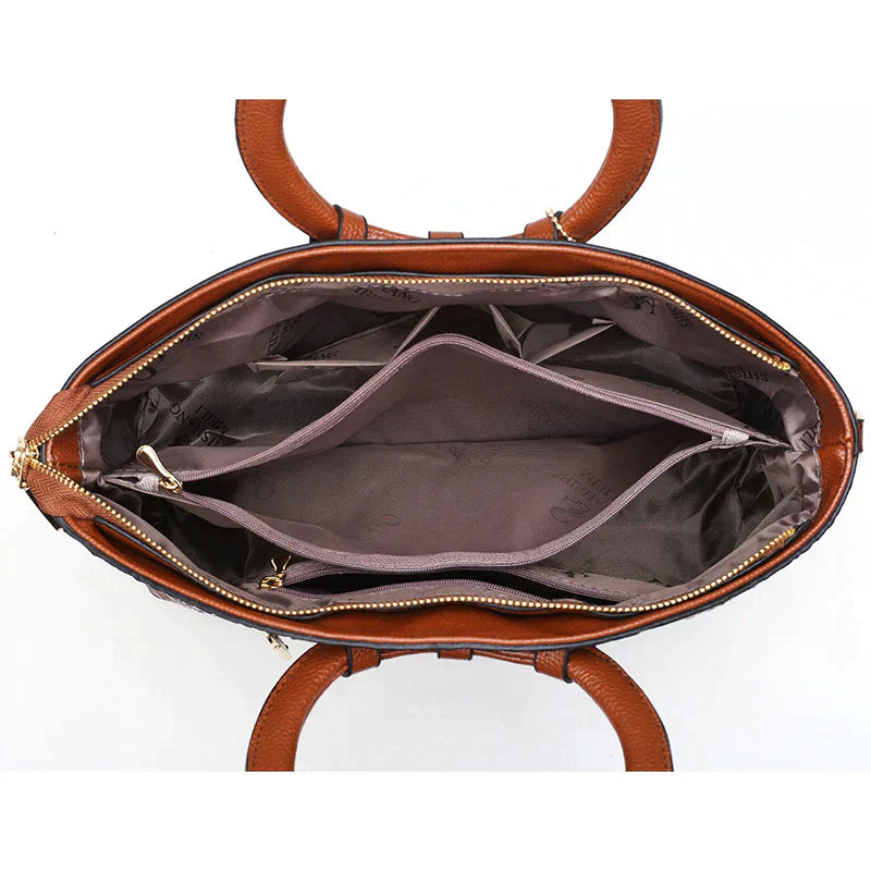 Damen Handtasche Vintage Handgefertigt Krokodilleder Geräumig-3