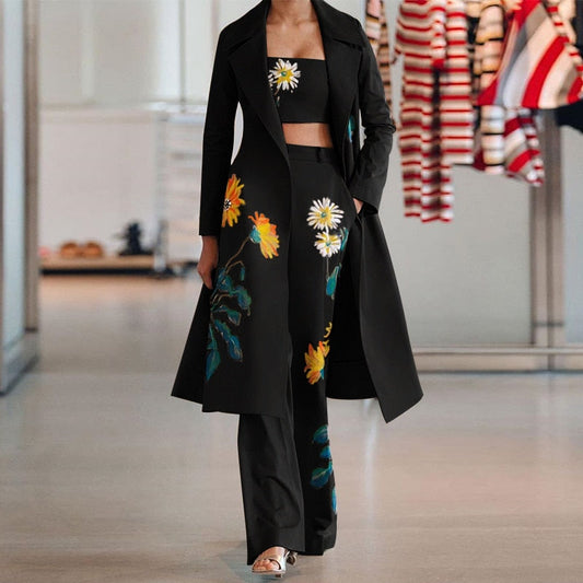 Damen-Hose, weite geschlitzte Baumwolle mit Blumenmuster 1