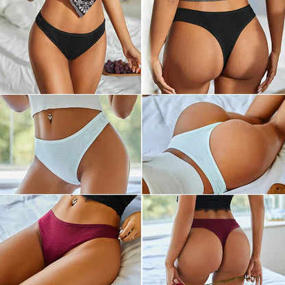 Damen-Tanga, Set, monochrome Baumwolle, Spandex-5