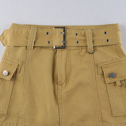 Damen-Minirock, moderne tiefe Taille, Polyester-6