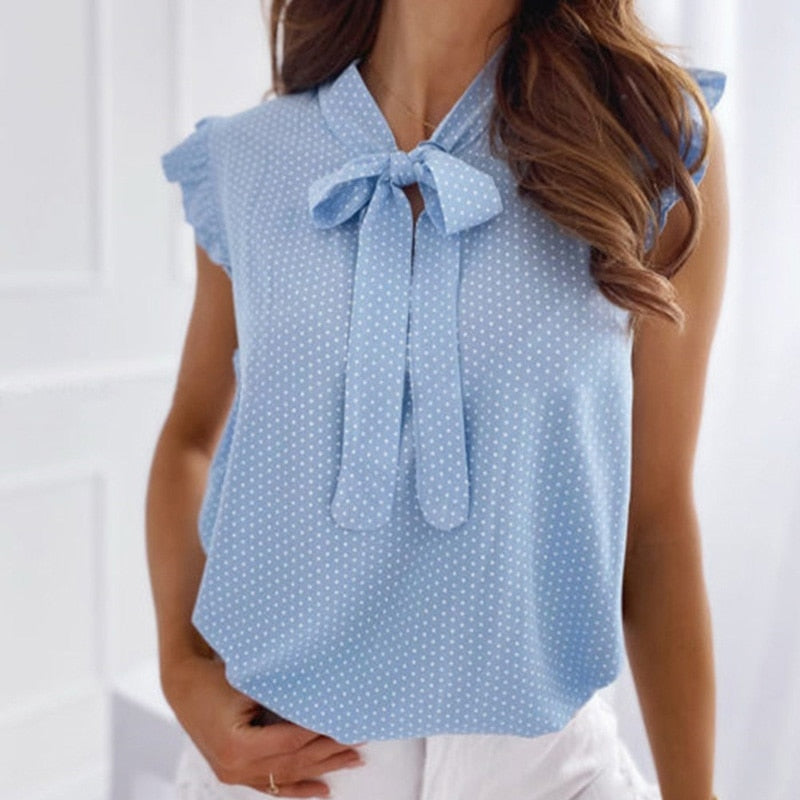 Damen-Top, Rüschendetail, romantisch, Polyester-4