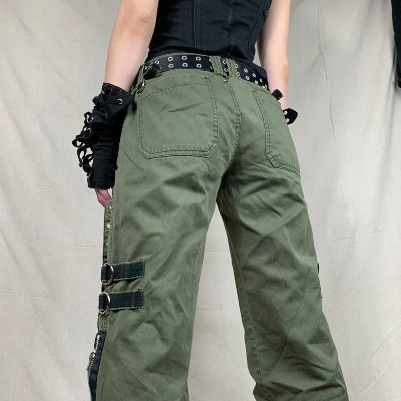 Damen-Cargo-Hose, lässige Passform, Baumwolle, Polyester 2
