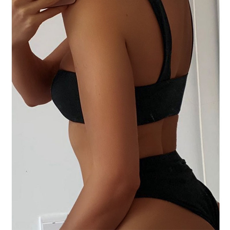 Damen Zweiteiliger Bikini mit Halter-Top aus Polyester-2