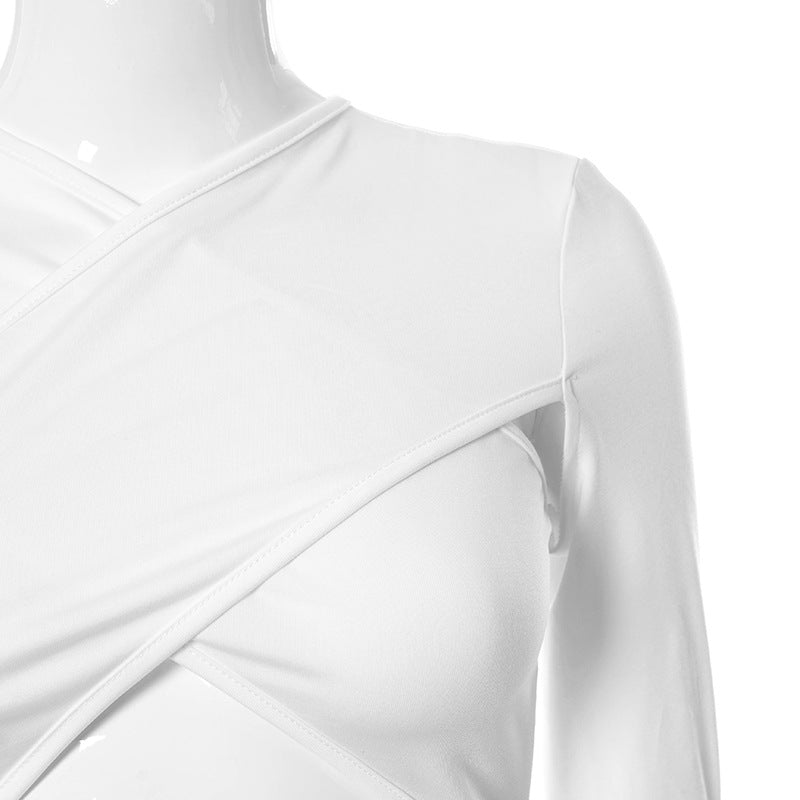 Damen-Bodysuit Langarm enges passendes Polyester-3