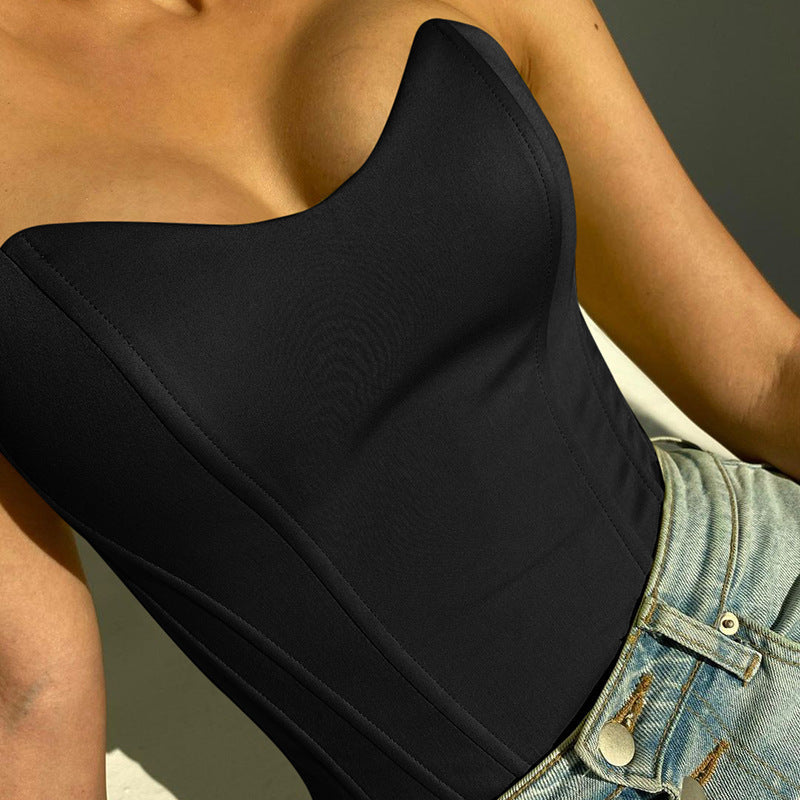 Damen-Party-Tops, ärmellos, Korsett-Stil, Polyester-3