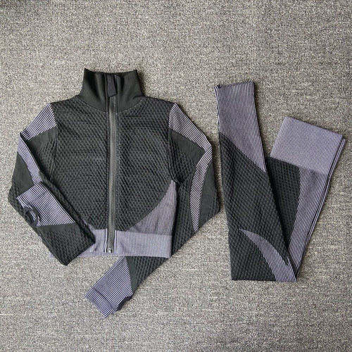 Damen-Sport-Set, Yoga, monochrom Nylon-1