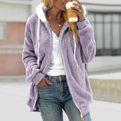 Variant image for Damen-Fleecejacke, Oversized, Sherpa, mit Kapuze-41