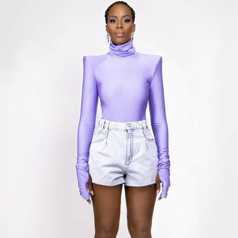 Variant image for Damen-Bodysuit Langarm monochromes Polyester-2