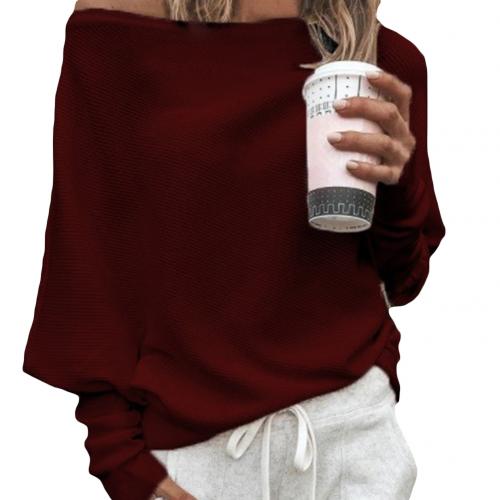 Damen-Pullover, schulterfreies weiches Design, elastisches Material-5