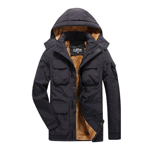 Herren-Winterjacke, mit mehreren Taschen, hochwertiges Material-1