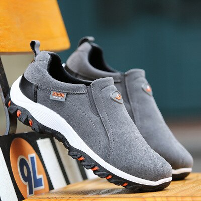 Herren-Sneakers, Slip-On, atmungsaktivem Material mit, elastisch, Einsätze-5