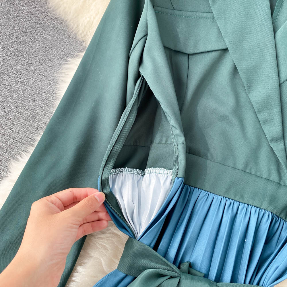 Damen-Midikleid, A-Linie, Polyester, gerafft-4