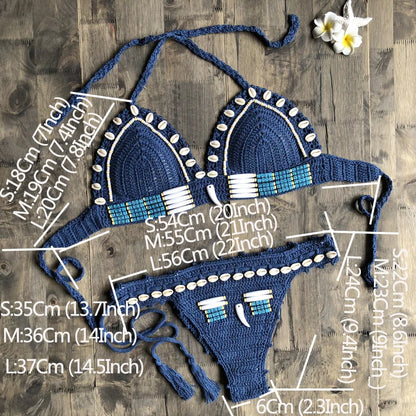 Damen 2-Geteilt Bikini Geometrisches Design Baumwolle-2