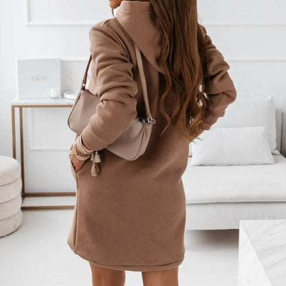 Damen-Sweatshirt-Kleid, lässig, weiche Stoffmischung-3