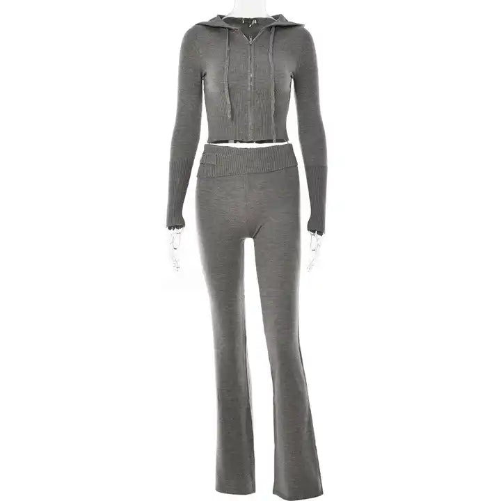 Variantenbild für Damen-Set aus Hoodie und Hose, modernes Design, 100% Baumwolle-2