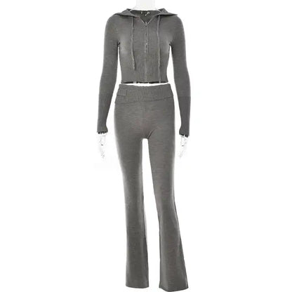 Variantenbild für Damen-Set aus Hoodie und Hose, modernes Design, 100% Baumwolle-2