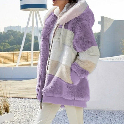 Variant image for Damen-Oversize-Mantel, Fleece mit Kunstfell-26