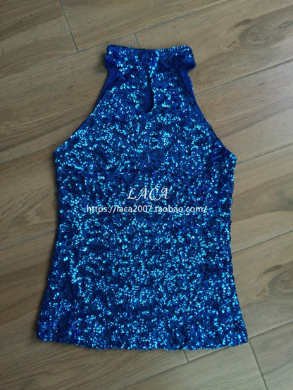Variant image for Damen-Top, Glitzer-Design, kurzes Polyester-7