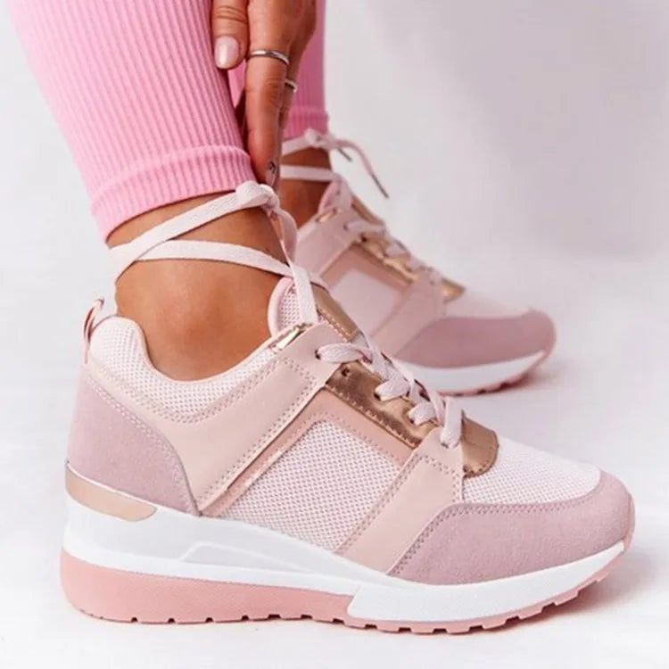 Damen-Plateau-Sneaker, leicht, Textil, Synthetik, Freizeitschuhe-6