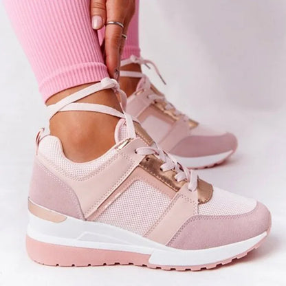 Damen-Plateau-Sneaker, leicht, Textil, Synthetik, Freizeitschuhe-6