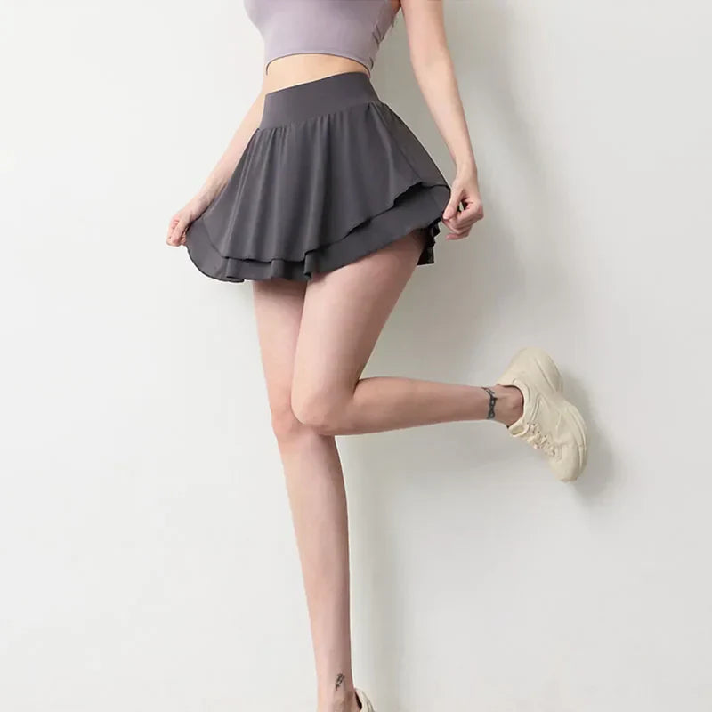 Damen-Rock, kurz, sportliches Polyester, für Yoga und Training-5