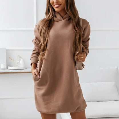Damen-Sweatshirt-Kleid, lässig, weiche Stoffmischung-1