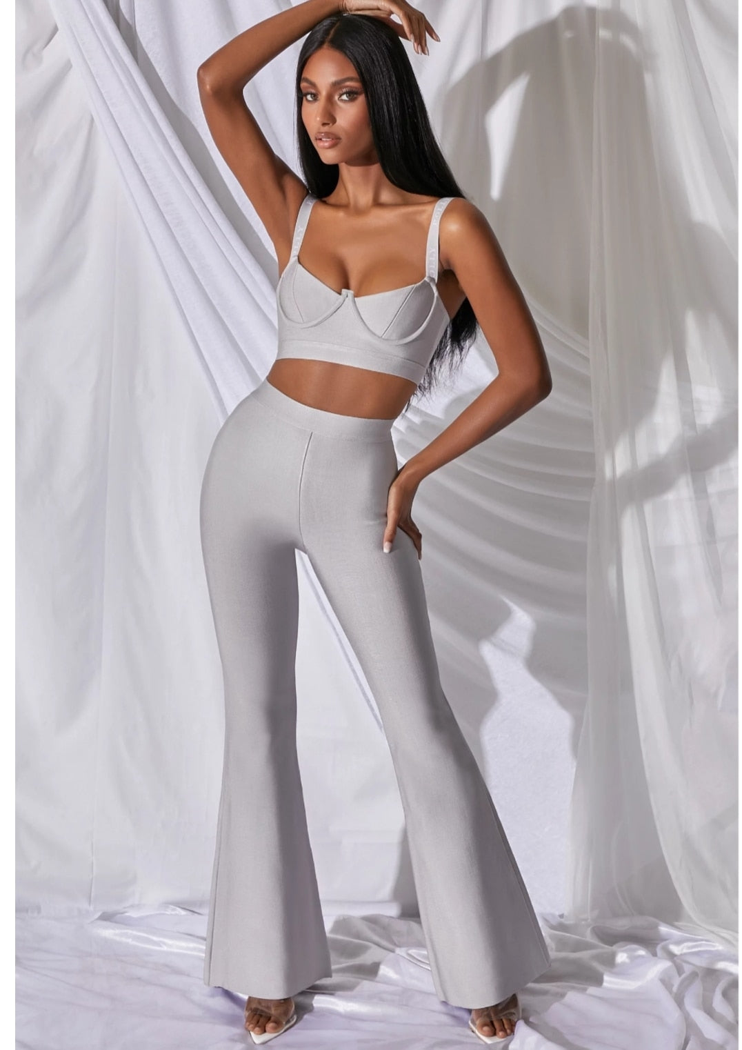 Damen-weite Hose, mittel, Taillenhöhe, Spandex, Rayon-2