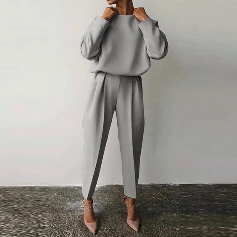 Damen-Zweiteiler aus Polyester mit komfortabler Passform – Eleganter und moderner Stil für Alltag und Fest 3