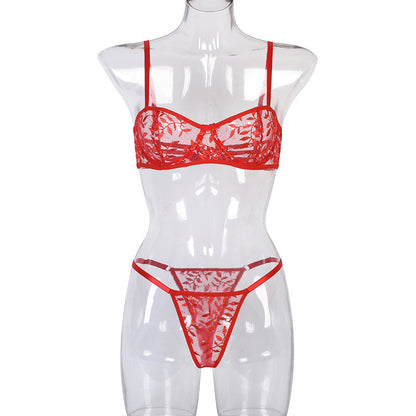 Damen BH Set Halb-Cup Blumenmuster Stickerei Polyester-6