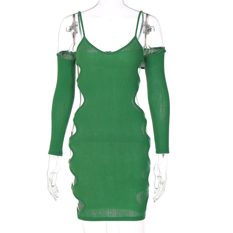 Damen-Minikleid, Spaghettiträger, dehnbares Material 1