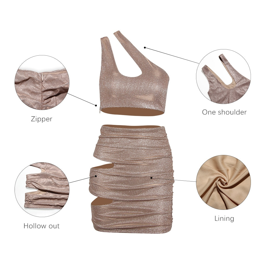 Damen-Rock und Top Set Monochrom Kurz Ärmellos Polyester Elasthan-3