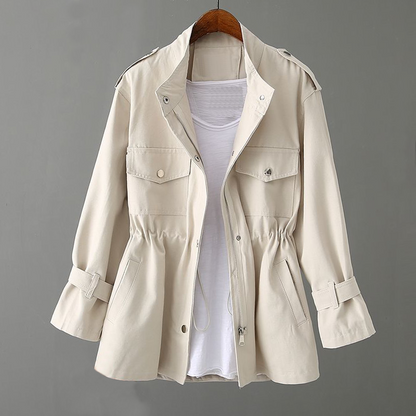 Damen-Trenchcoat, elegant, Baumwolle, Polyester 2