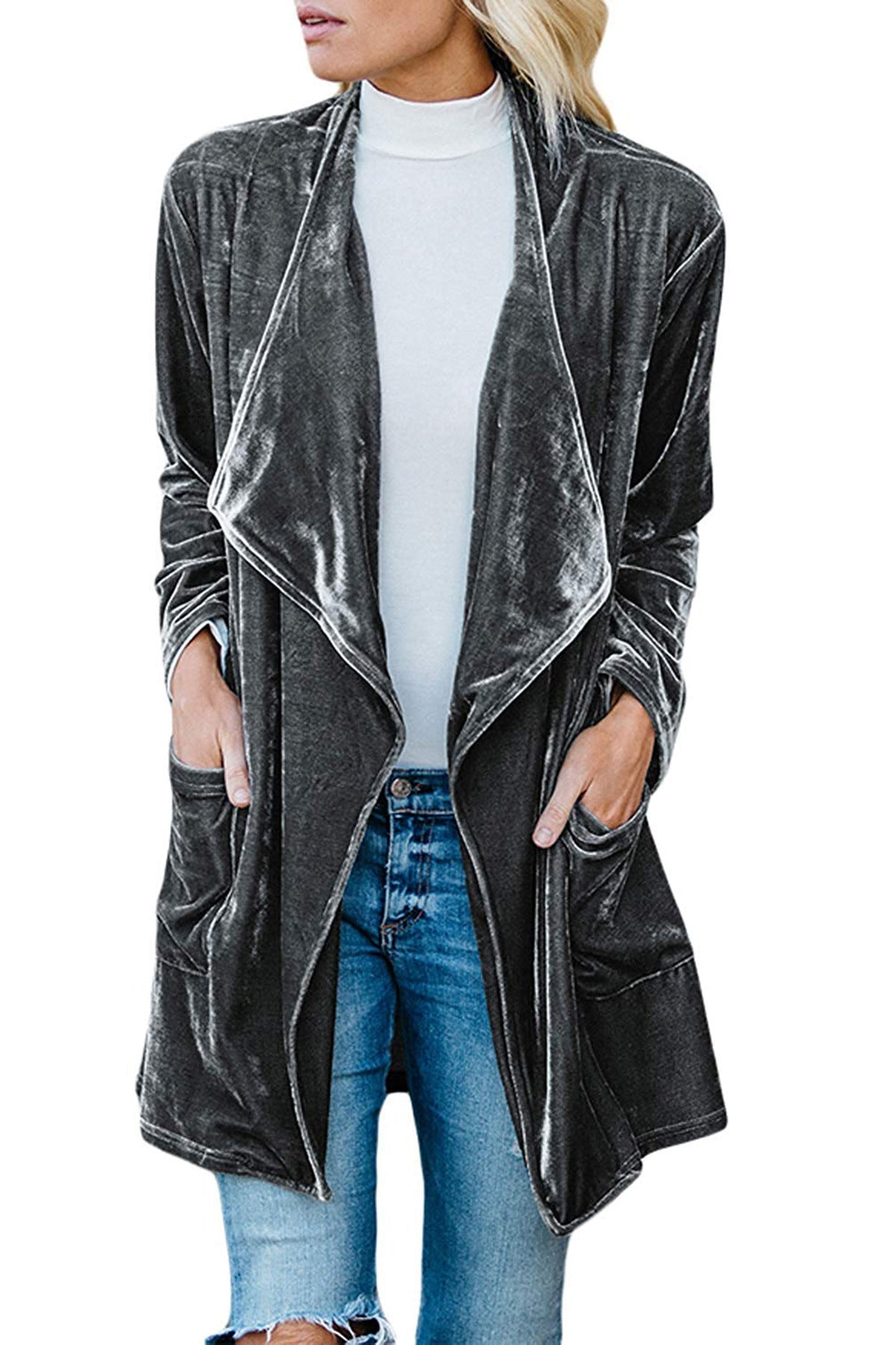 Damenjacke Patchwork-Technik Reißverschluss Polyester Jacken Damen-3