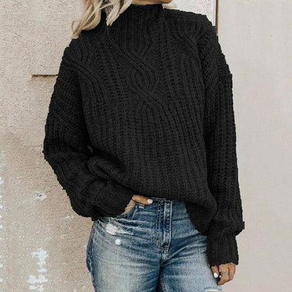 Damen-Rollkragenpullover im Zopfmuster aus 100% Acryl 2