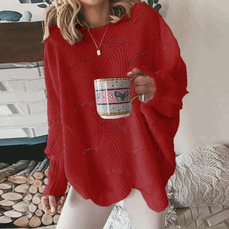 Gestrickter Damenpullover aus leichtem 100 % Acryl im Loose-Fit-Schnitt-6