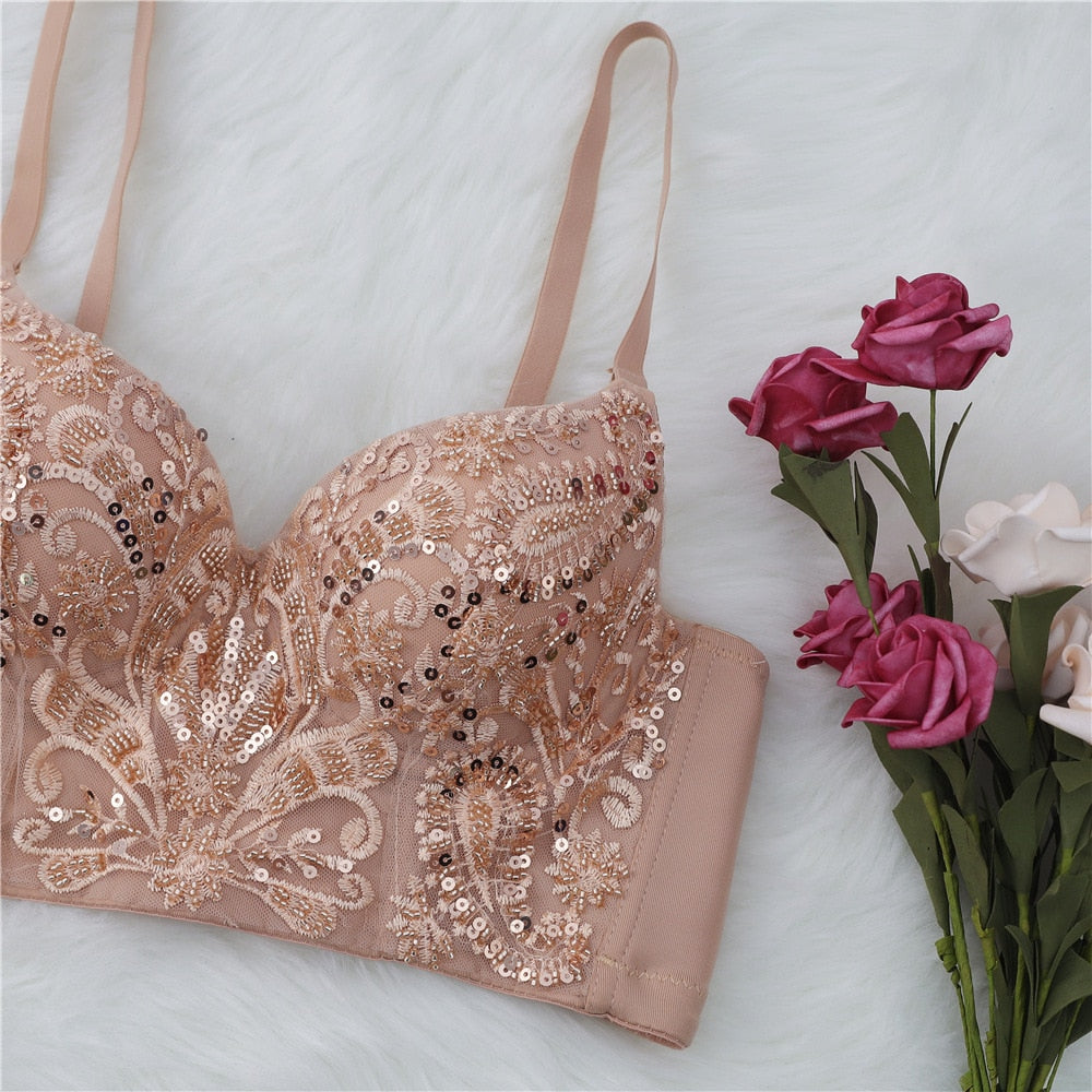 Damen-Spaghettiträger-Top, Pailletten, Polyester, glitzernd, für Fest und Alltag 4