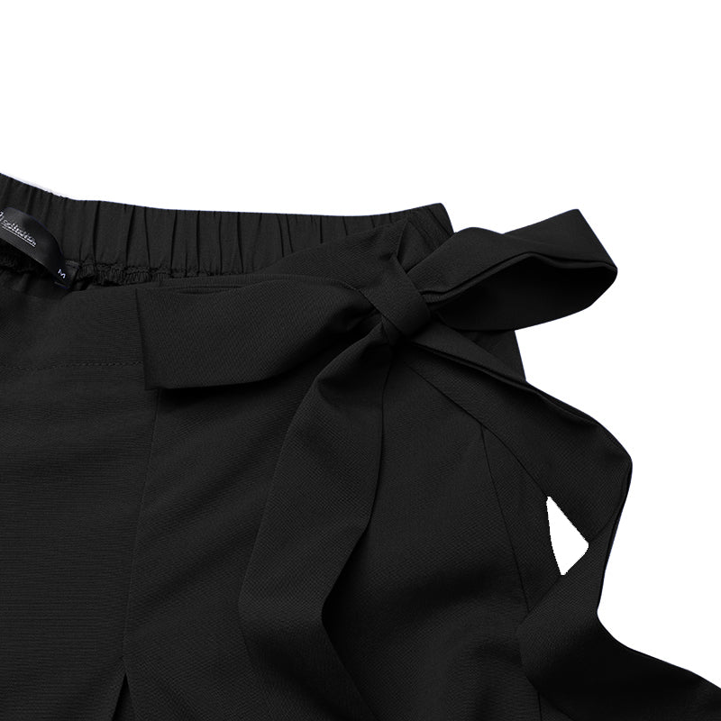 Damen-Hose, hohe Taille, leichtes Polyester, Spandex, schick, mit elastischem Bund-4