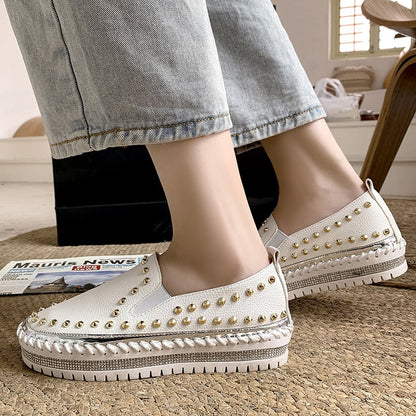 Damen-Loafers, Leder, Gummisohle, Slip-On, eleganter Komfort 1