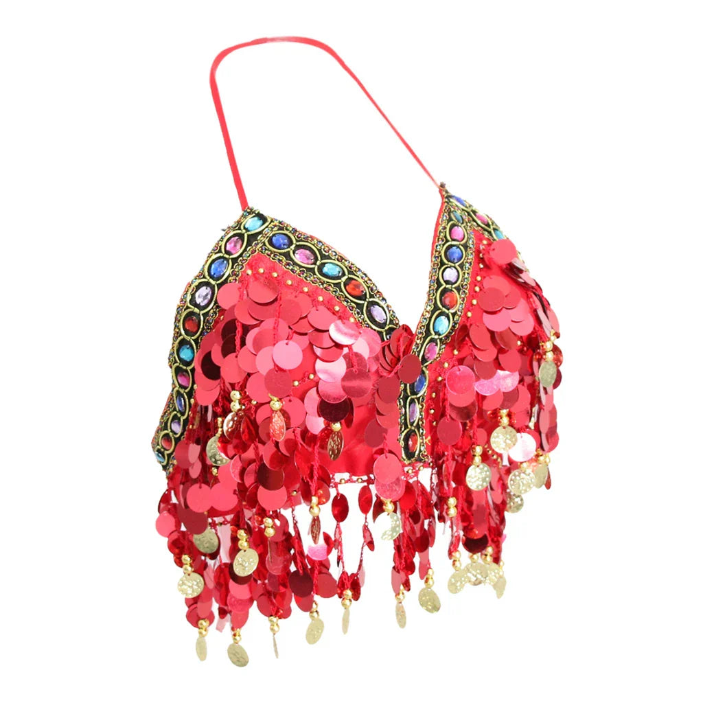 Damen-Crop-Top, paillettenbesetzt, Acryl-1