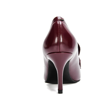Damen-Pumps, spitze Zehe, PU-Leder, hoher Absatz-3