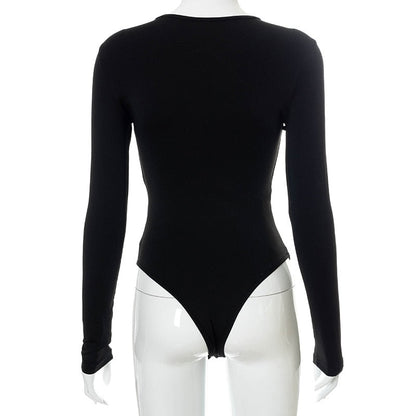 Damen-Kleid, langärmelig, monochrom, Polyester-4