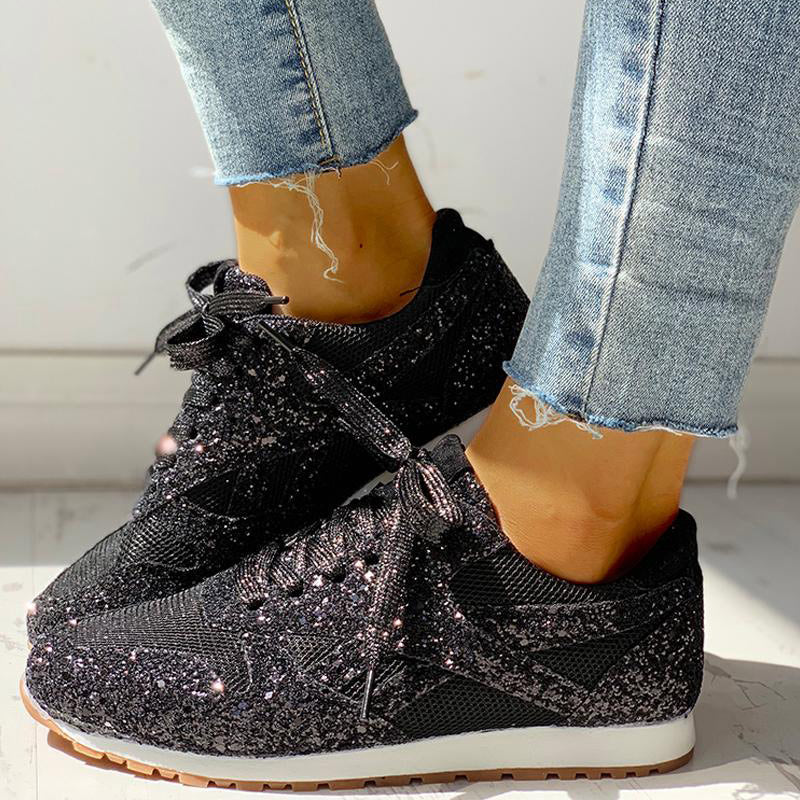 Variant image for Damen Sneakers Glitzerndes Geometrisches Design Baumwolle-2