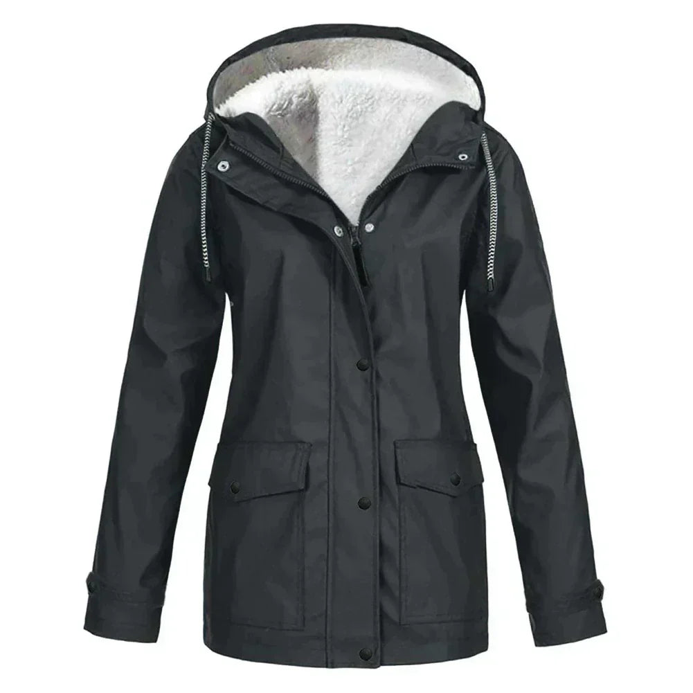 Variant image for Damen-Regenjacke, gefüttert, wasserabweisender Stoff, elegant-1