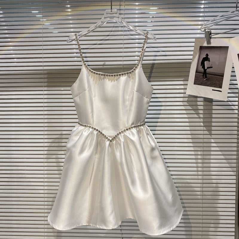 Damen-Minikleid, A-Linien-Form, Polyester, Spaghettiträger 5