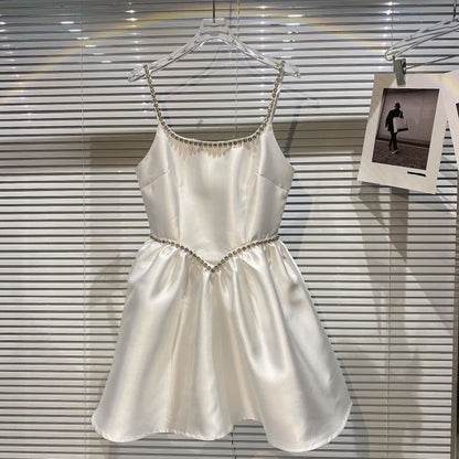 Damen-Minikleid, A-Linien-Form, Polyester, Spaghettiträger 5