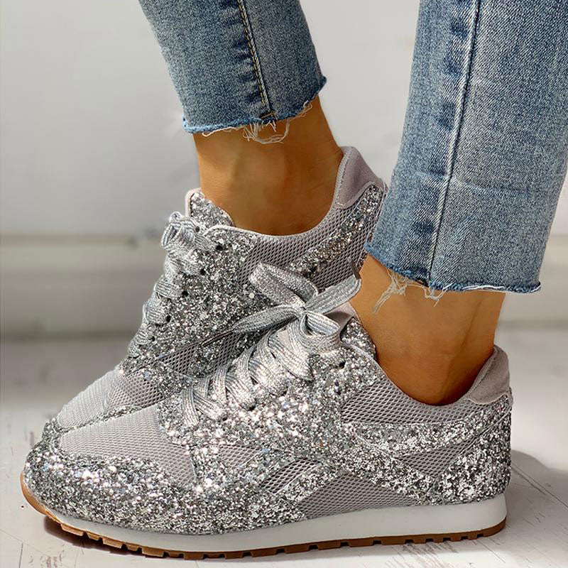 Variant image for Damen Sneakers Glitzerndes Geometrisches Design Baumwolle-6