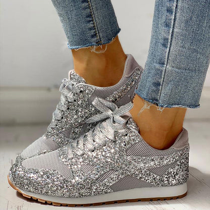 Variant image for Damen Sneakers Glitzerndes Geometrisches Design Baumwolle-6
