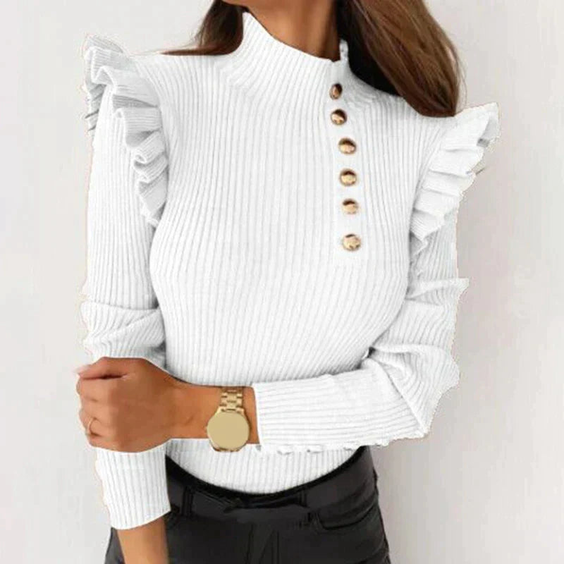 Damenpullover mit Flockdruck aus 100% Baumwolle, komfortables Design-2