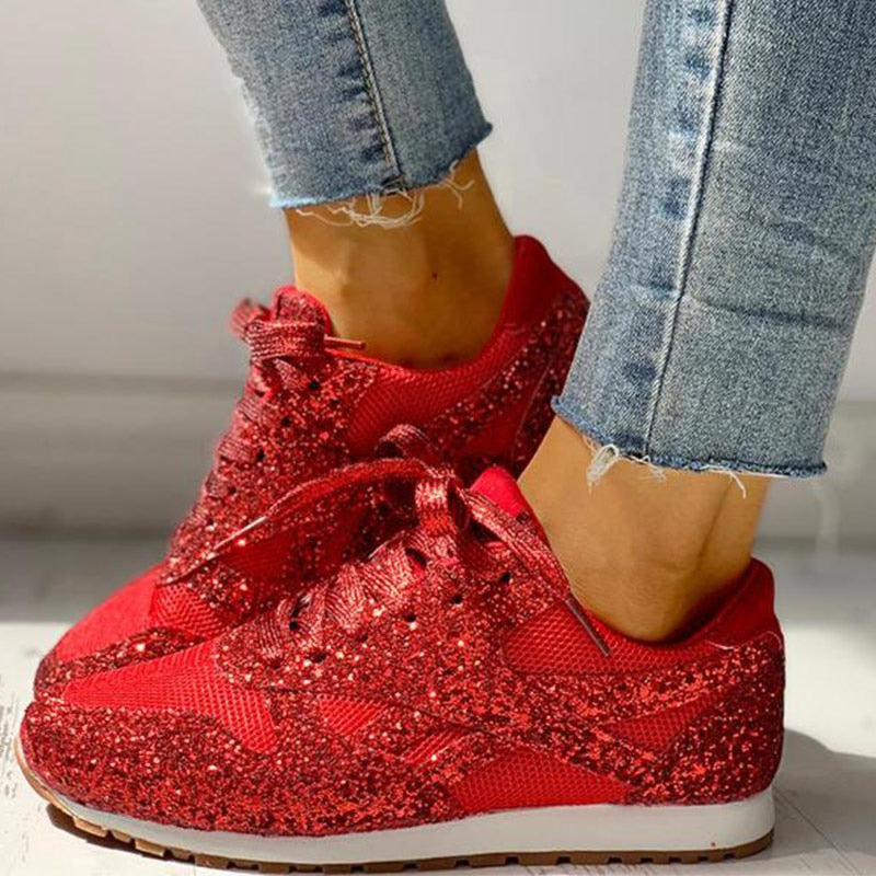 Variant image for Damen Sneakers Glitzerndes Geometrisches Design Baumwolle-5